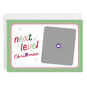 Mint Green Pink Red Lettering Photo Christmas Card Card Front indicating personalization image number 3