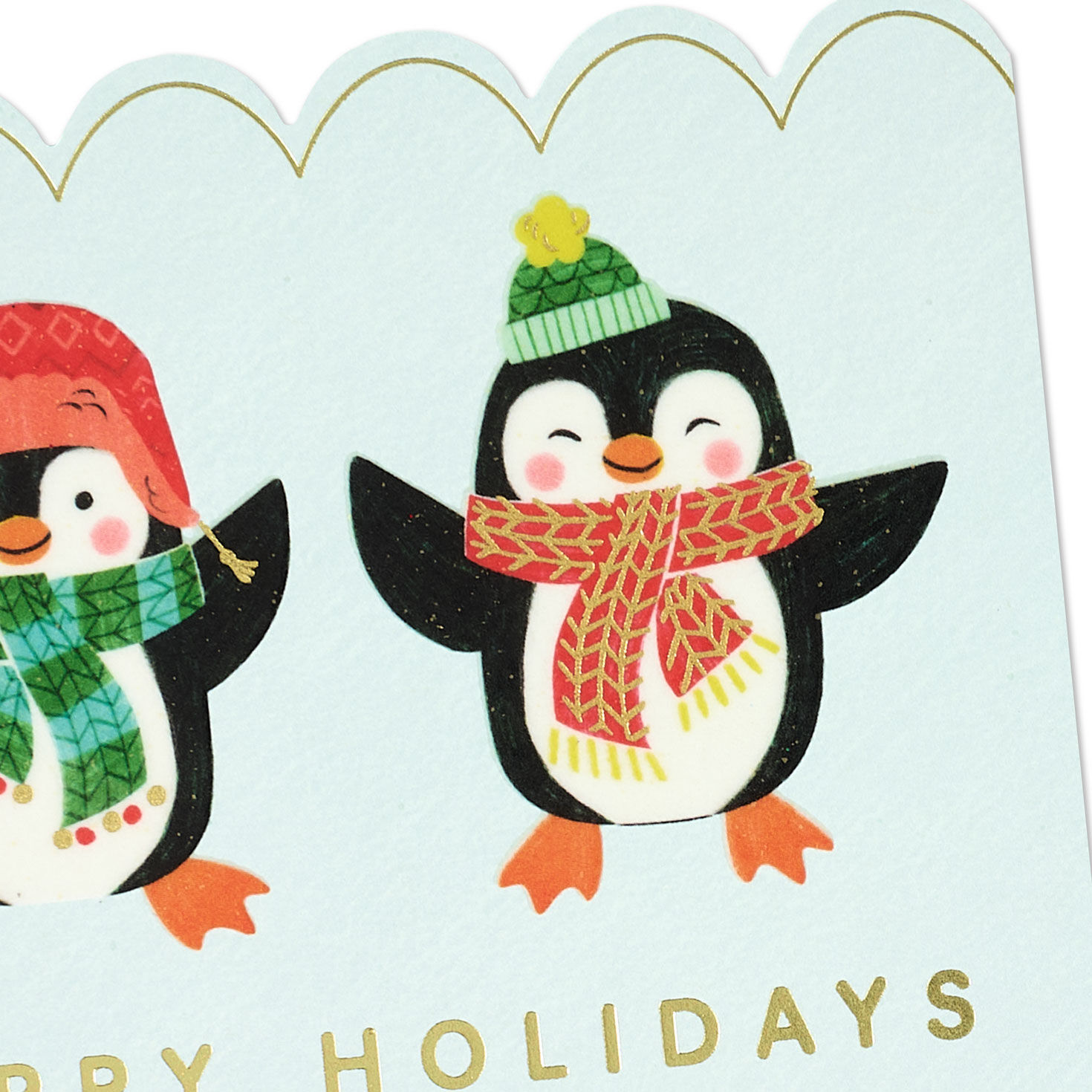Penguins in Scarves Christmas Cards Card Front Detail image number 5