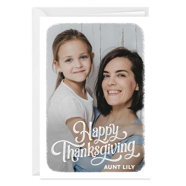 White Frame Custom Thanksgiving Card