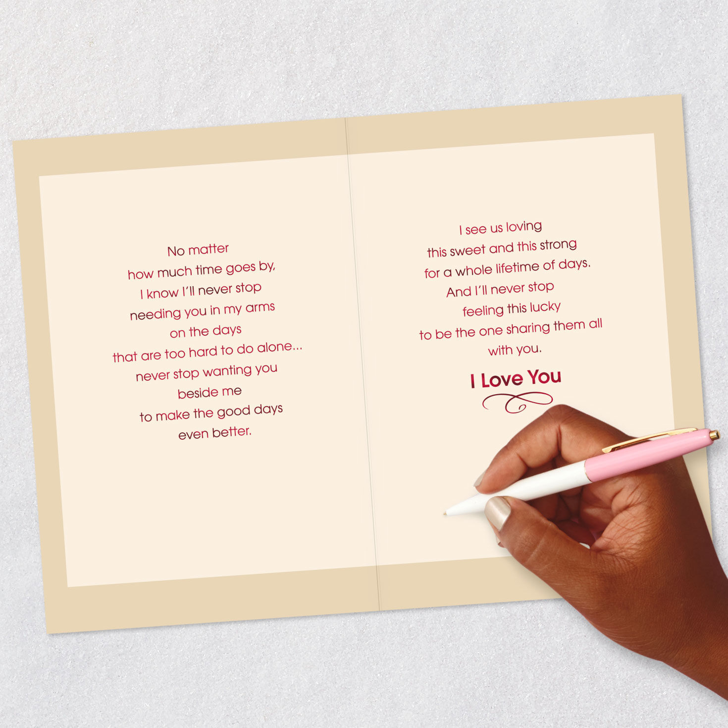 Couple Holding Hands Always Together Romantic Love Card Signing card image number 6