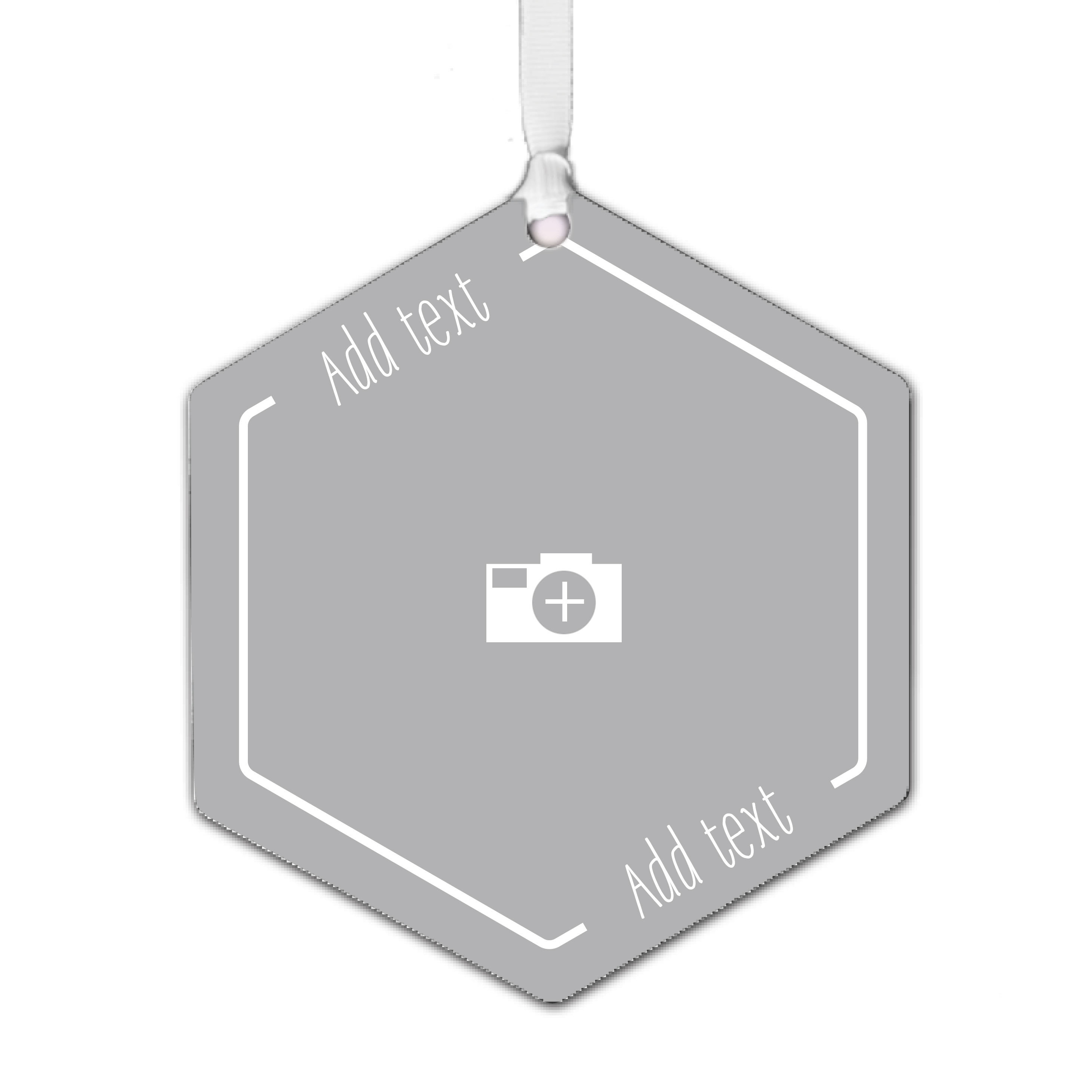 Design-Your-Own Hexagon Metal Personalized Ornament, Custom Photo and Text for only USD 17.99 | Hallmark