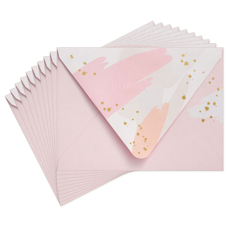 Soft Pink Brushstroke Designed Envelopes, Pack of 10