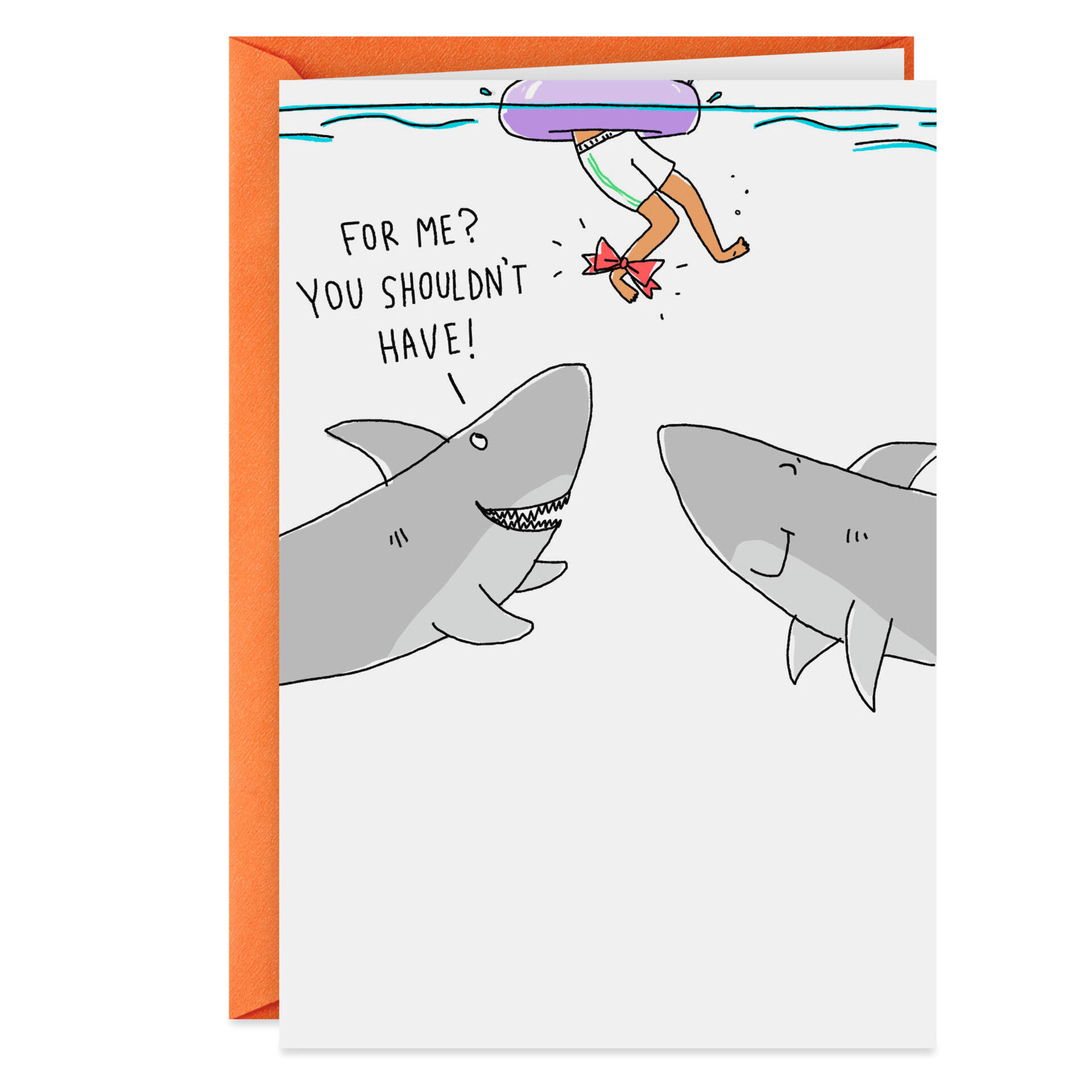 Shark Getting A Present Funny Birthday Card Greeting Cards Hallmark