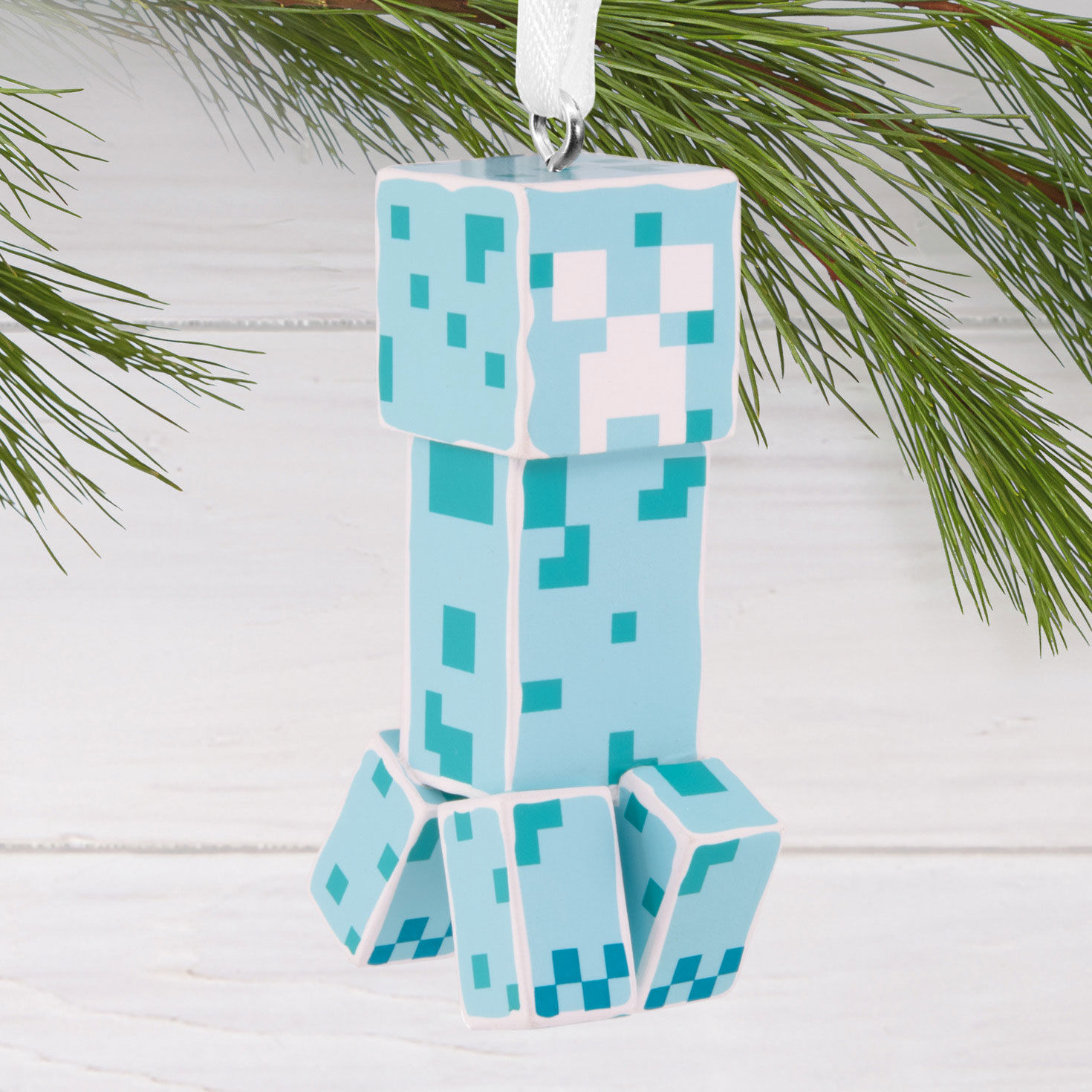 Minecraft Soul Corrupted Creeper Christmas Ornament hanging on tree image number 2