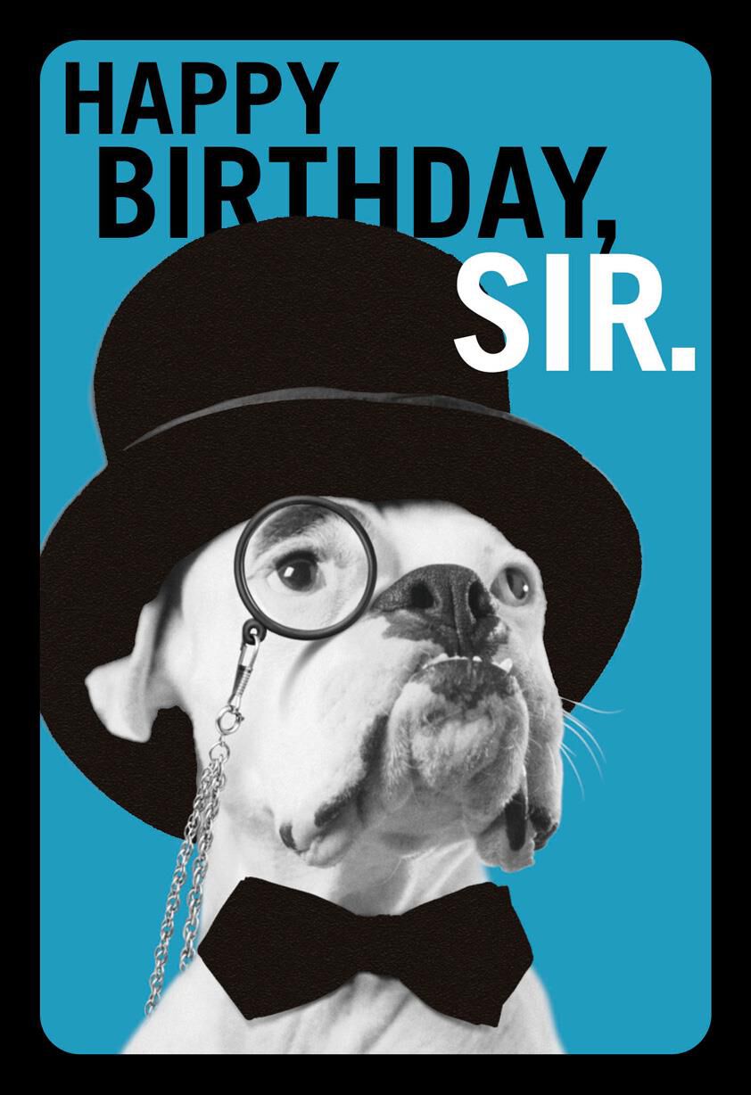 Dapper Bulldog Funny Birthday Card for Him