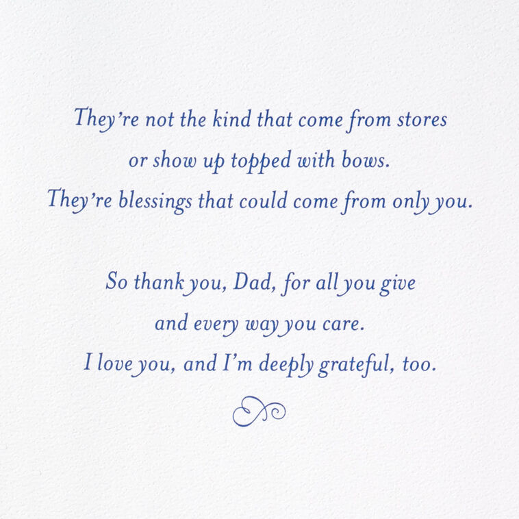 Blue and White Snowflakes Dad Christmas Card from Daughter Sentiment image number 3