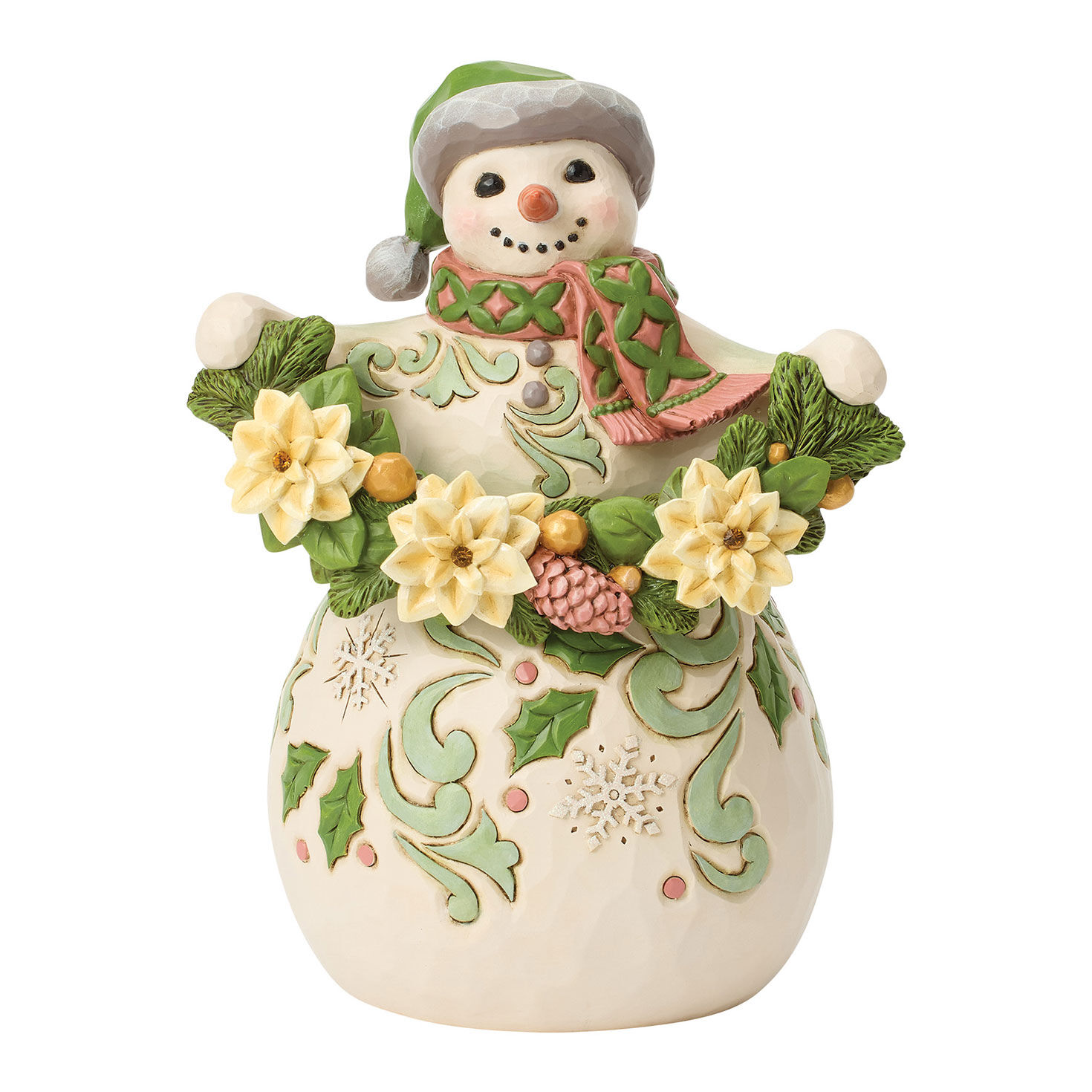 Jim Shore Heartwood Creek Frosted and Festive Snowman Figurine, 7.75"