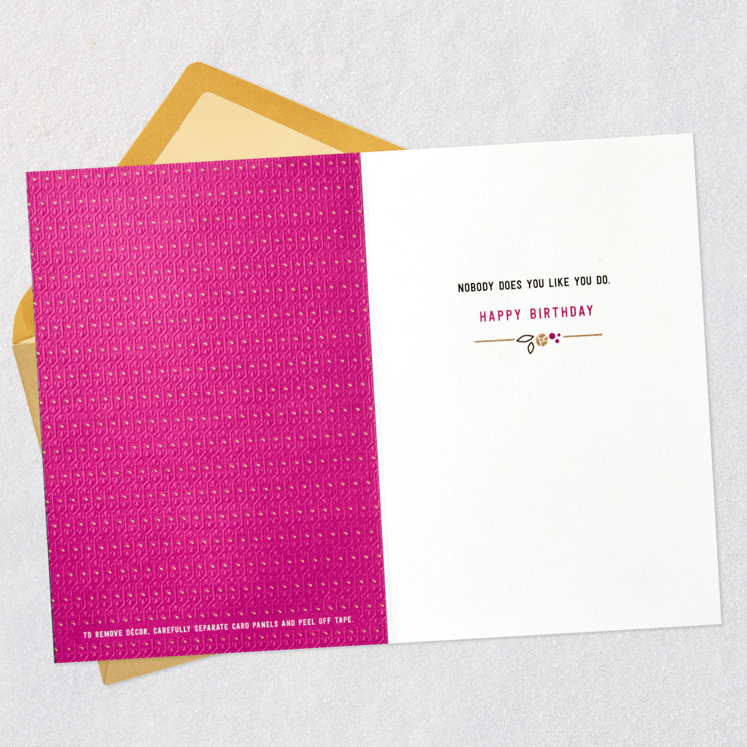 Black and Pink Banner Birthday Card for Her Open card with envelope image number 4