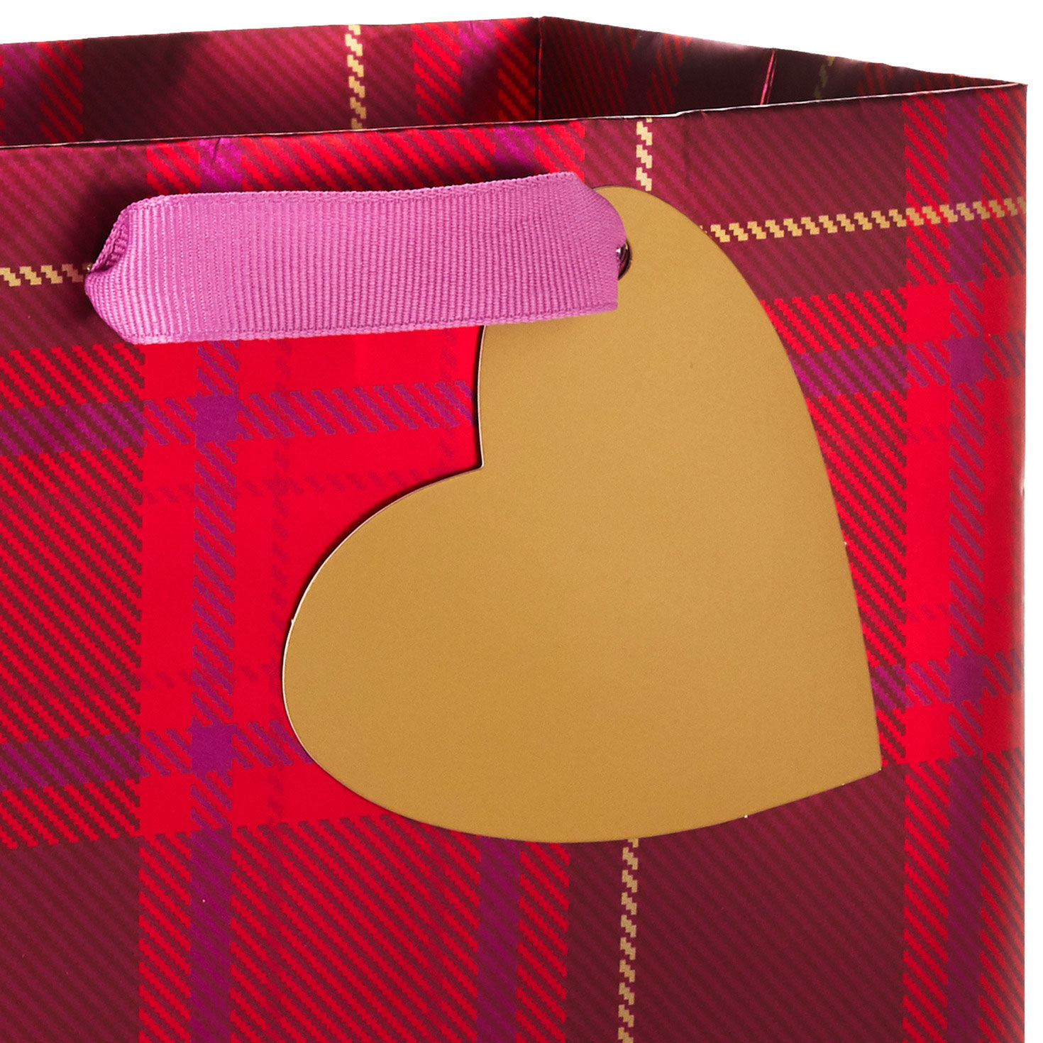 9.6" Metallic Red Plaid Medium Valentine's Day Gift Bag for only USD 3.99 | Hallmark