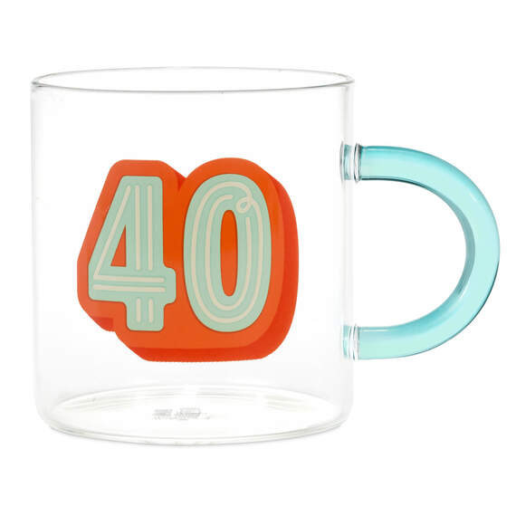 Glass 40th Birthday Mug, 17.5 oz., , large image number 1