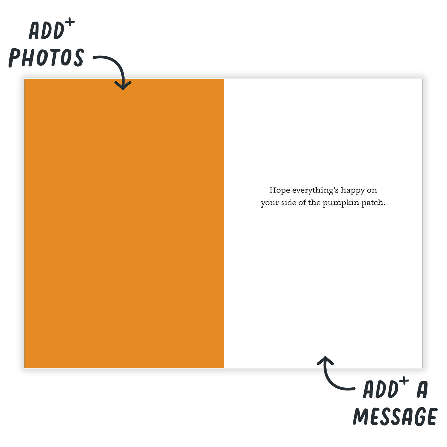 Pumpkin Farm Truck Personalized Fall Card Open Card indicating personalization image number 3