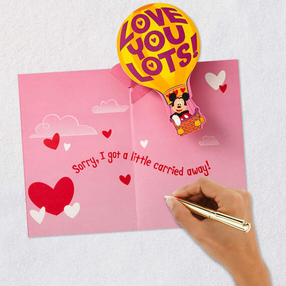Disney Mickey Mouse Carried Away Funny Pop-Up Valentine's Day Card for Mom, , large image number 7