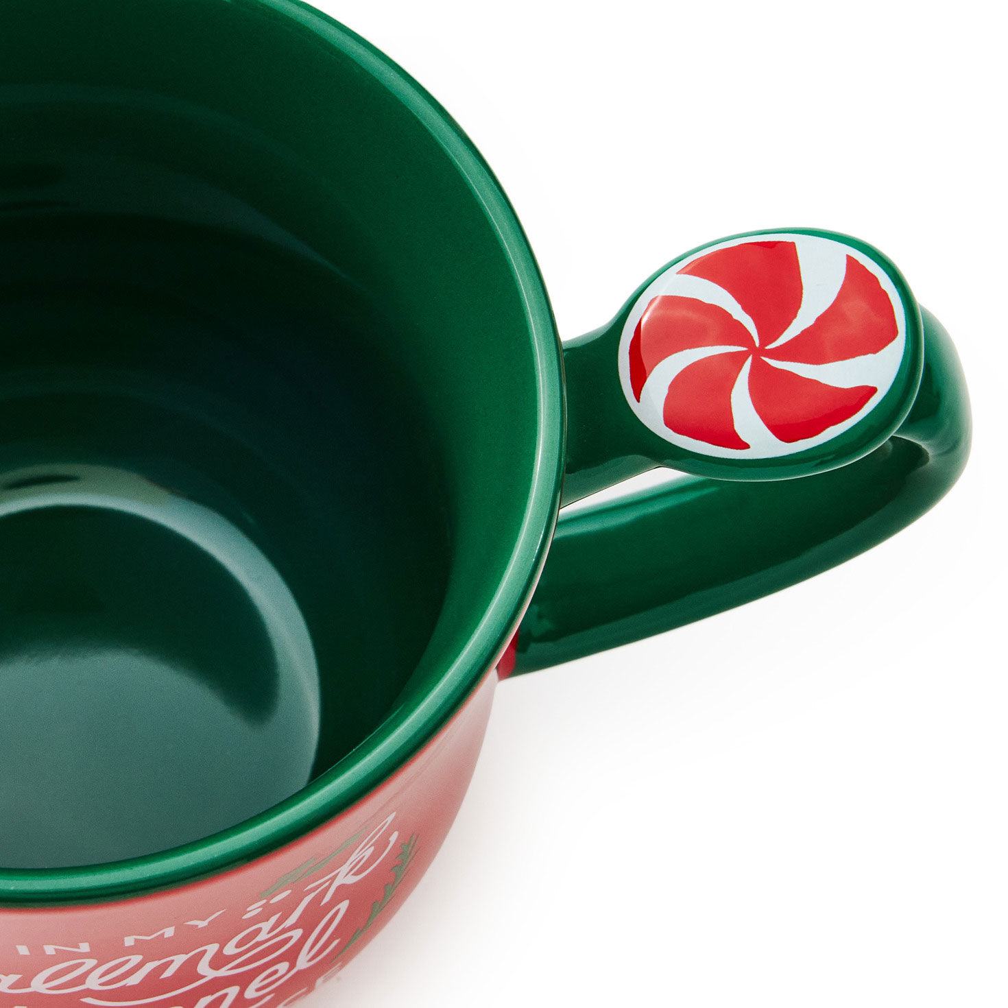 Red and Green Hallmark Channel Happy Place Mug upclose detail image number 5