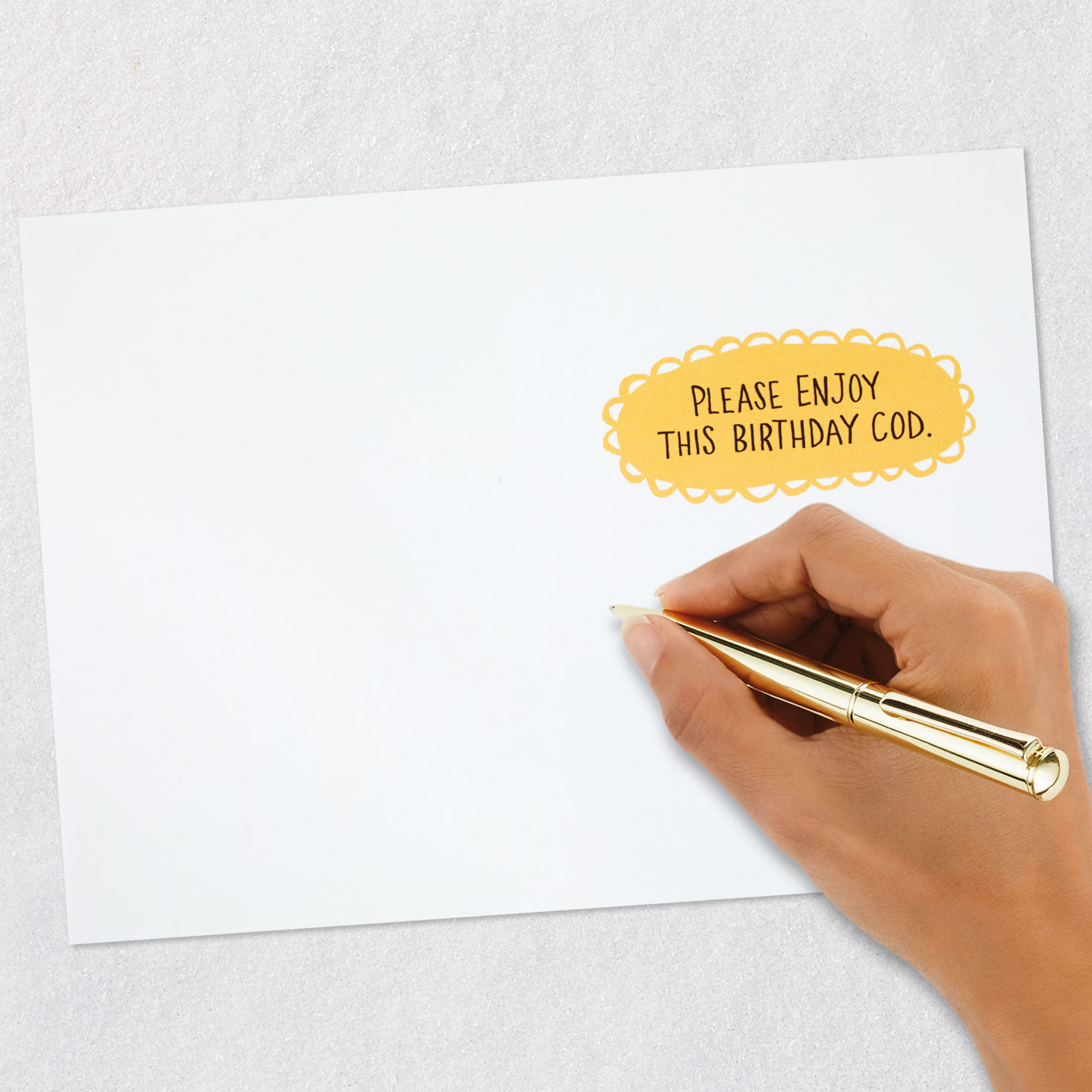 Silver Foil Cod Fish Funny Birthday Card Signing card image number 6