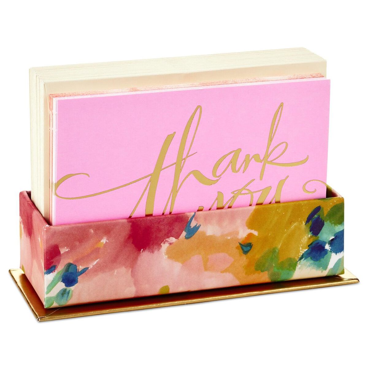 Pastel Assorted Blank Thank You Notes With Caddy, Box of 40 Note Cards Hallmark