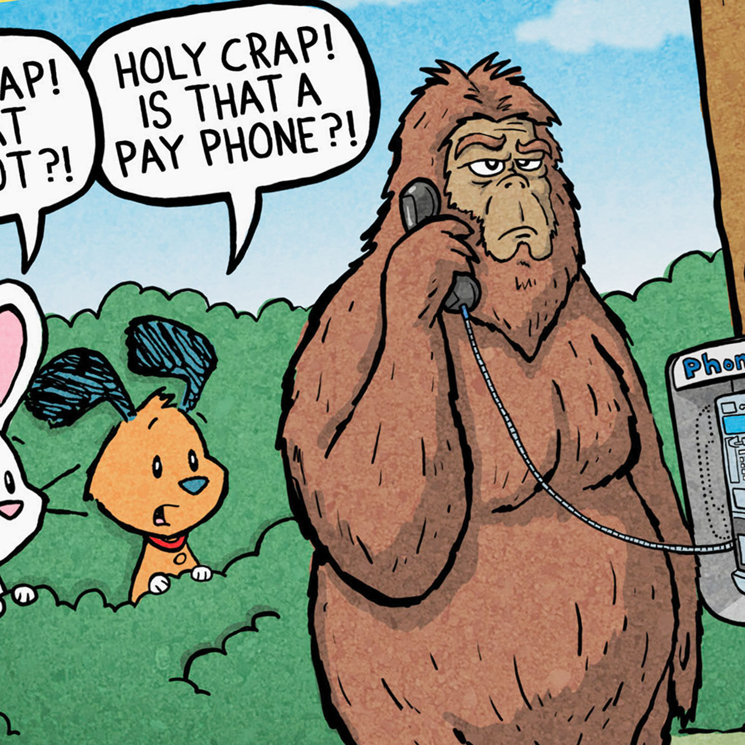 Bigfoot Pay Phone Funny Birthday Card  image number 4