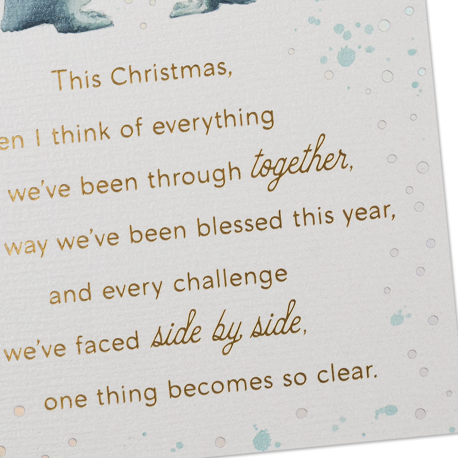 Penguins Romantic Christmas Card for Wife Card Front Detail image number 5