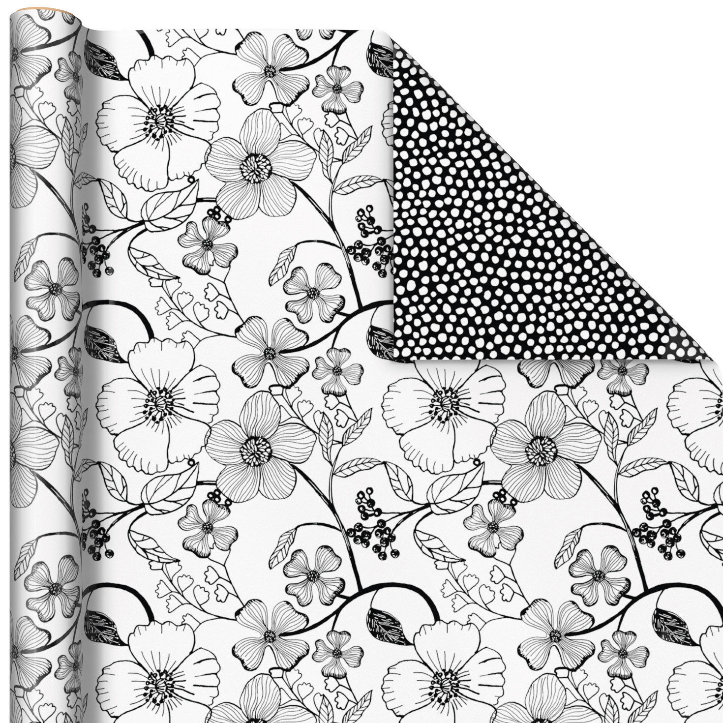 Black and White Prints 3-Pack Reversible Wrapping Paper, 75 sq. ft. total for only USD 16.99 | Hallmark