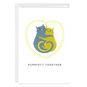 Blue Yellow Cats Hugging Personalized Love Card front image number 1