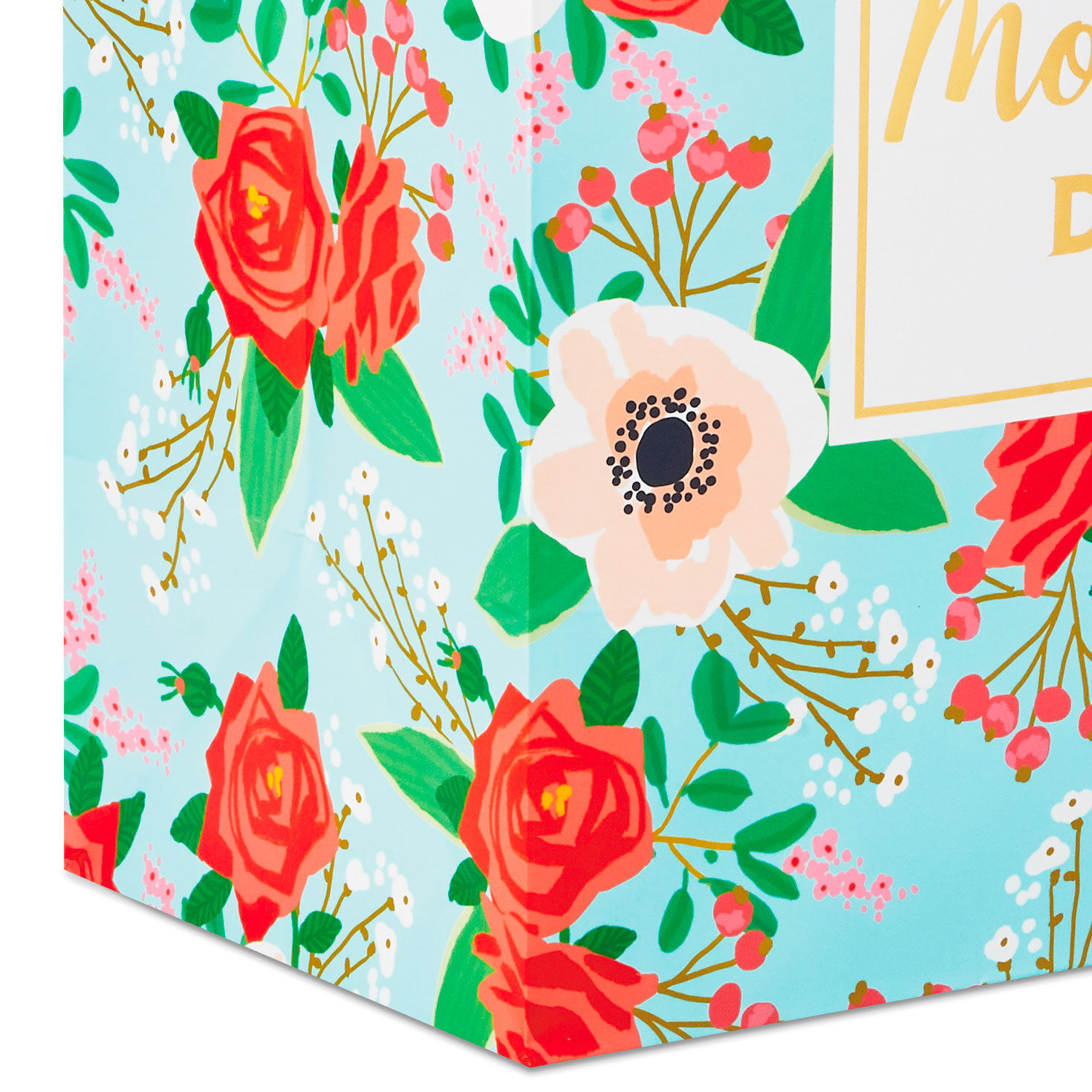 17" Teal Floral XL Mother's Day Gift Bag With Tissue, , large image number 5