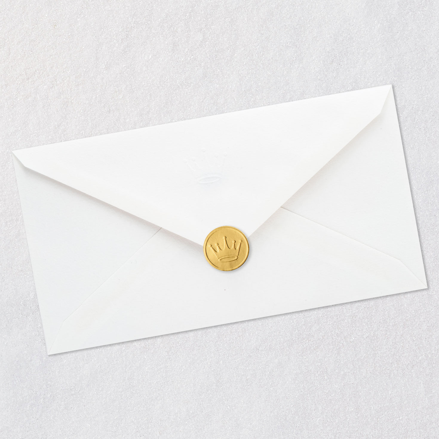 Snowflakes on Green Friend Christmas Card Envelope Back with Seal image number 9