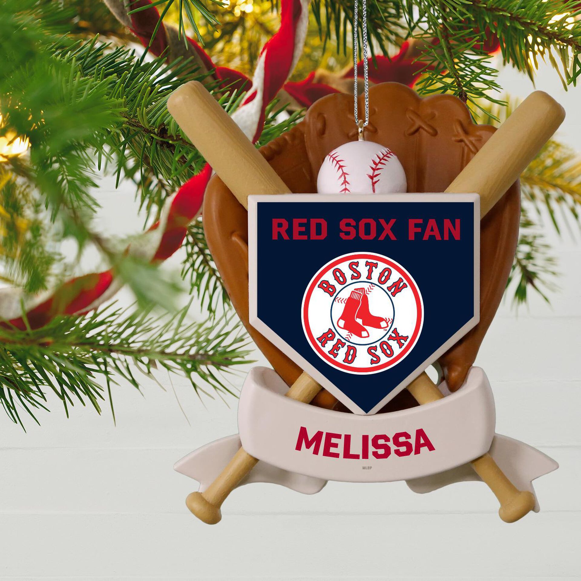MLB Baseball Personalized Ornament, Red Sox™ Personalized Ornaments