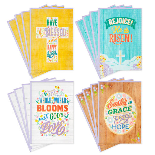 Rustic Floral Boxed Easter Cards Assortment, Pack of 16, 