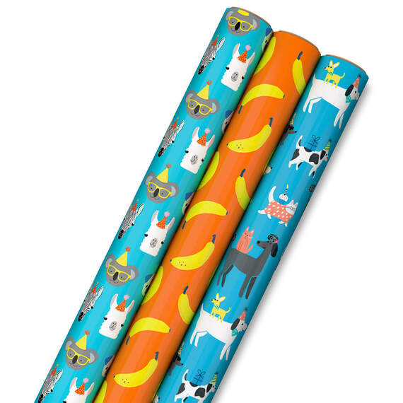 Cool Characters Kids Birthday Wrapping Paper Collection