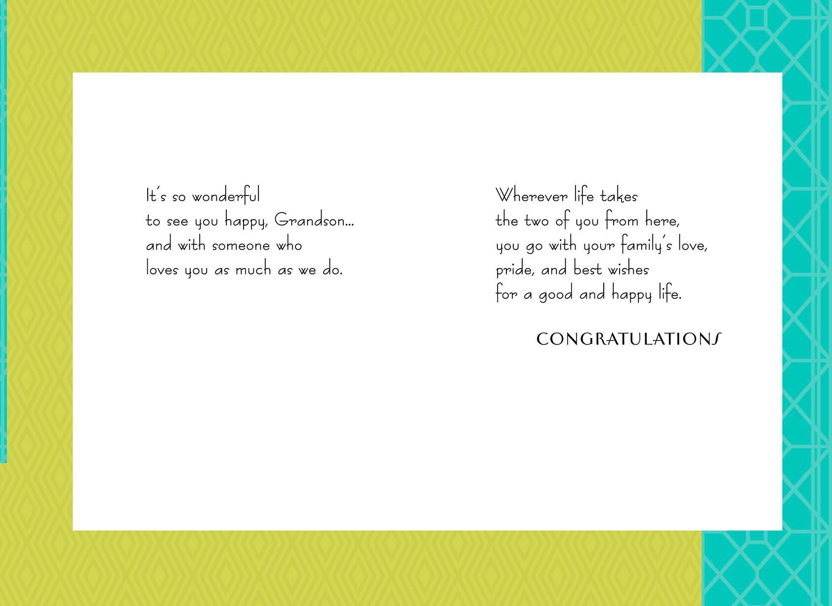 Art Deco Grandson Wedding Card