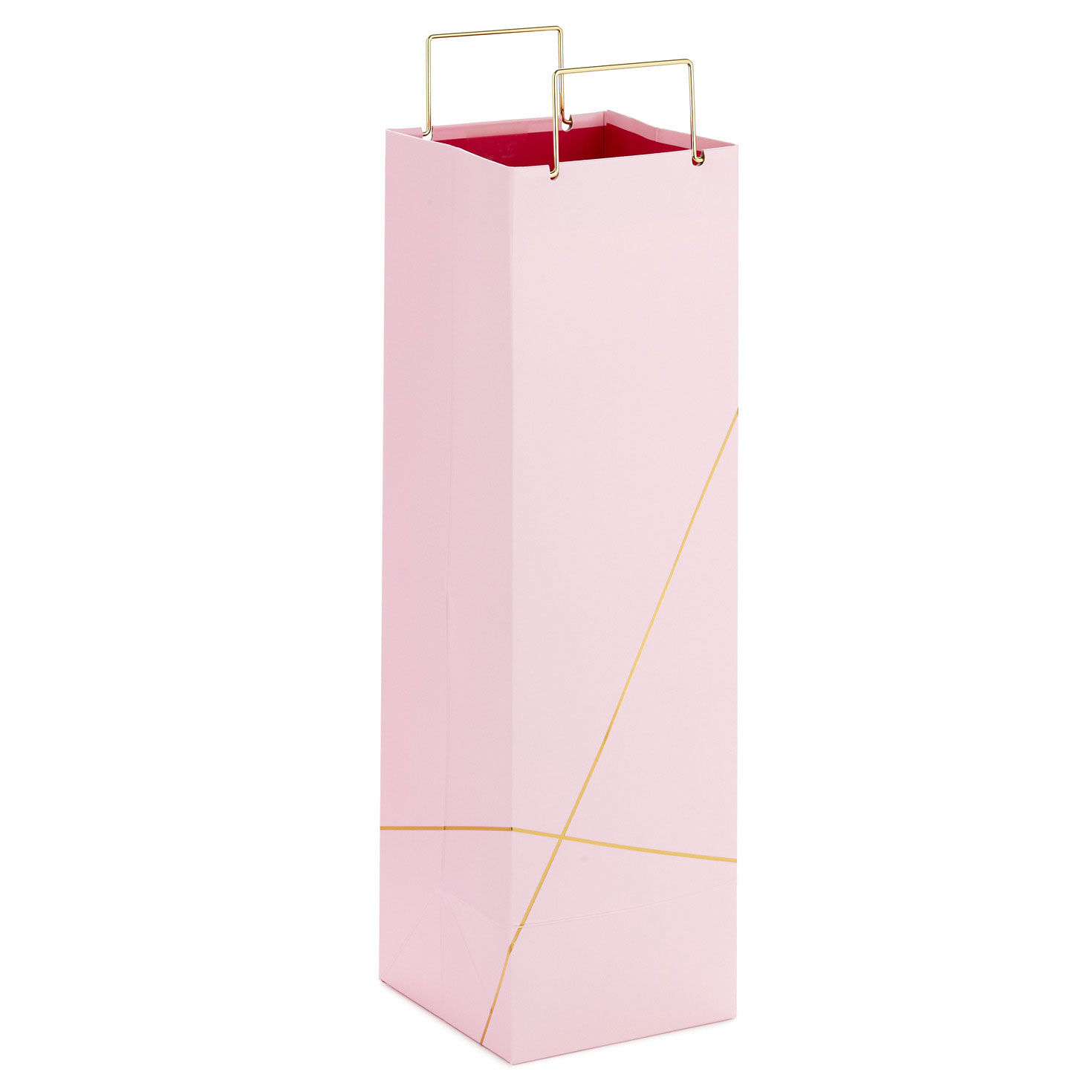 Pink Wine Bag With Lines of Gold back image number 4