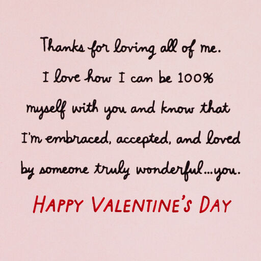 Thanks for Loving All of Me Valentine's Day Card for Husband, 
