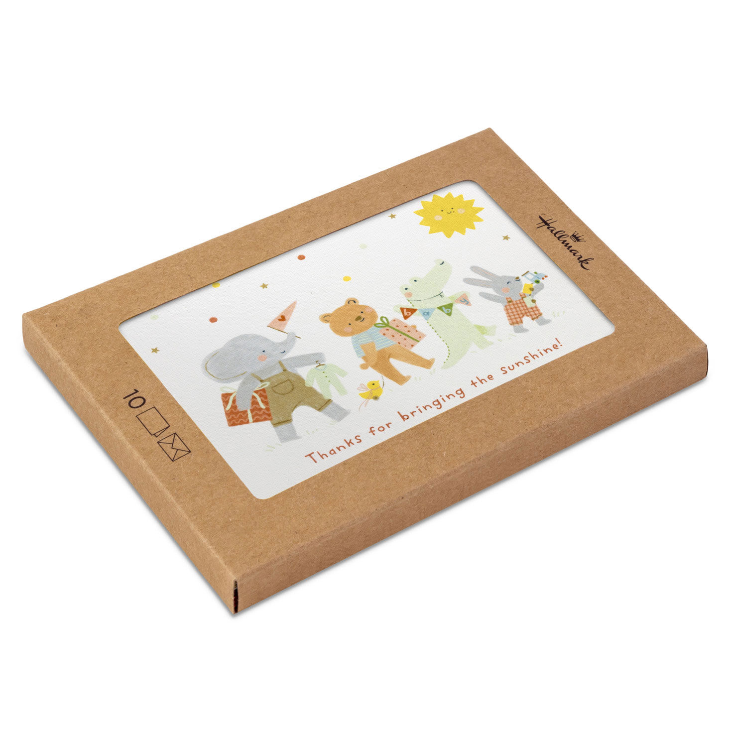 Cute Animals Blank Baby Thank You Notes, Pack of 10