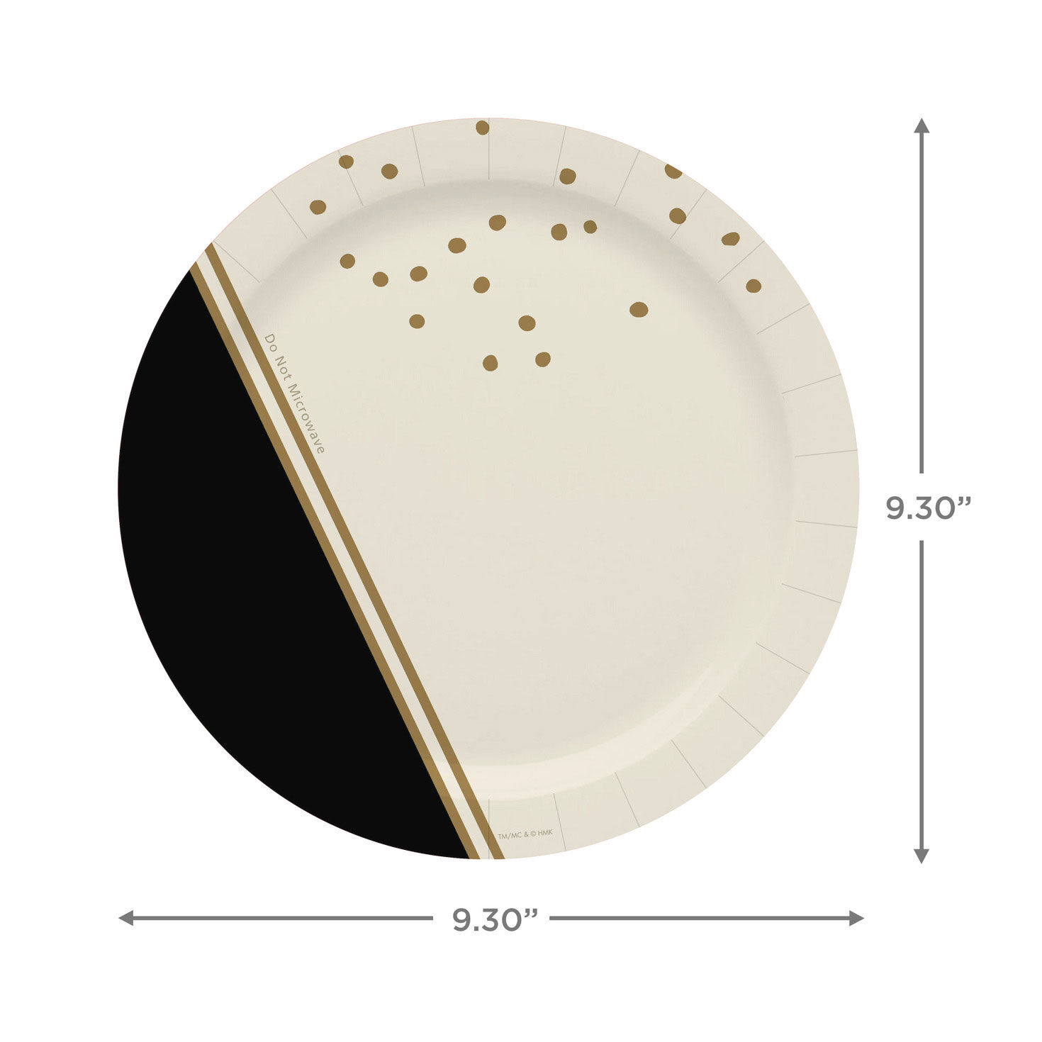 Ivory, Black and Gold Dinner Plates, Pack of 8, , large image number 3