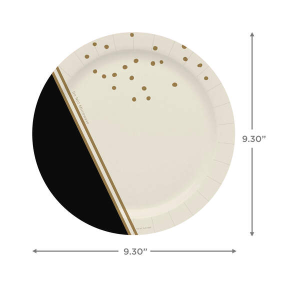 Ivory, Black and Gold Dinner Plates, Set of 8, , large image number 3