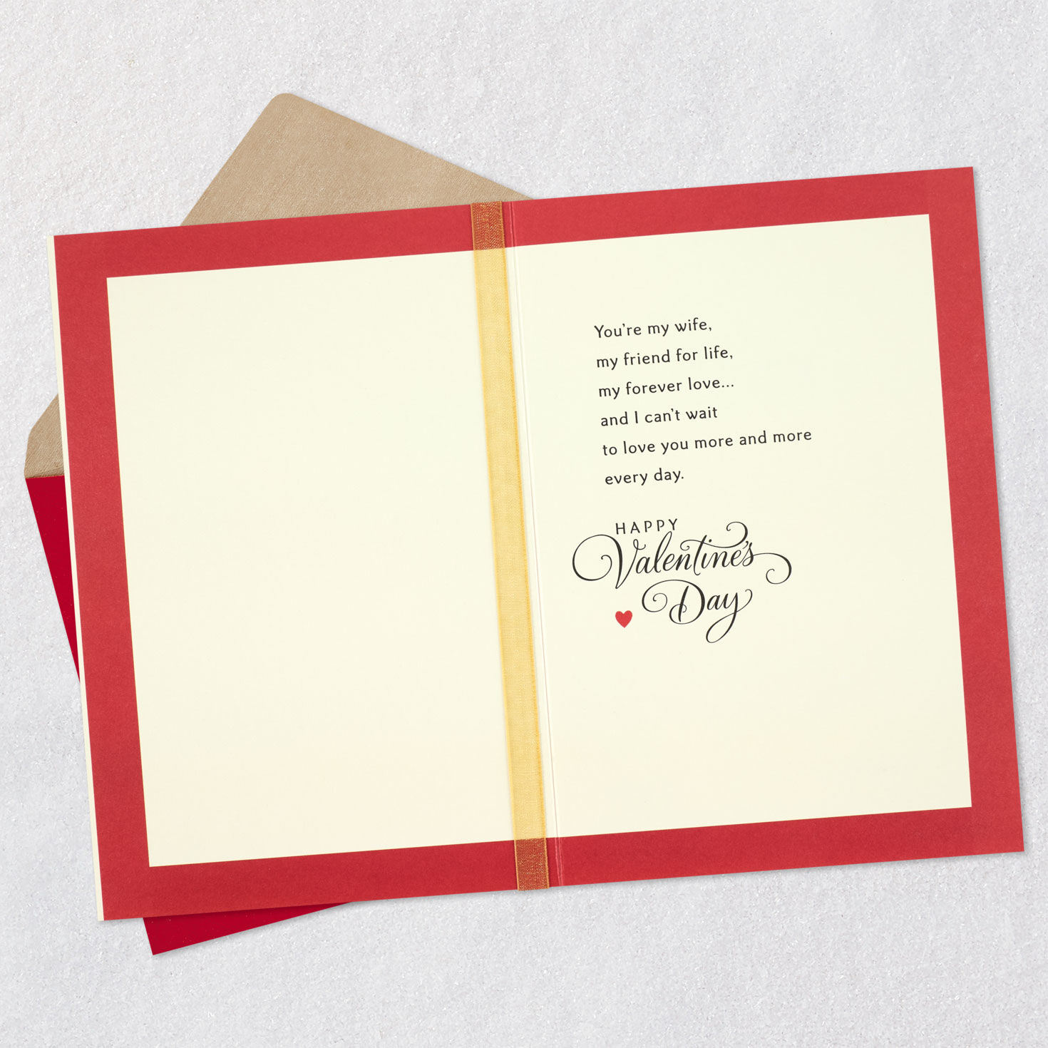 Man and Woman Walking Valentines Day Card for Wife Open card with envelope image number 3