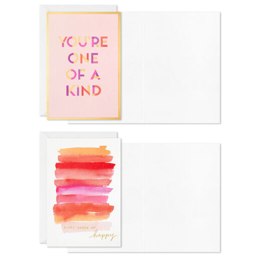 Pretty Pink and Gold Boxed Blank Cards Assortment, Pack of 12, 