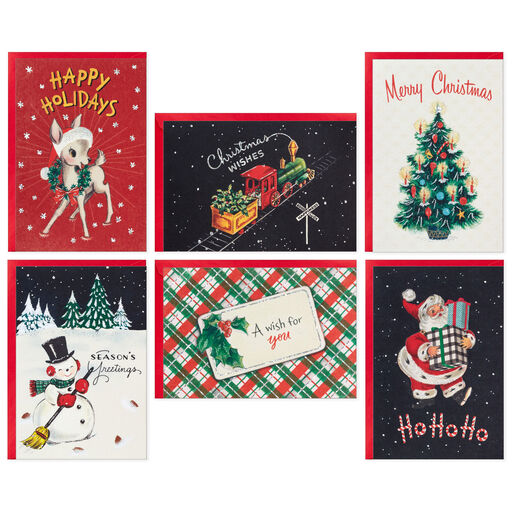 Nostalgic Artwork Boxed Christmas Cards Assortment, Pack of 36, 