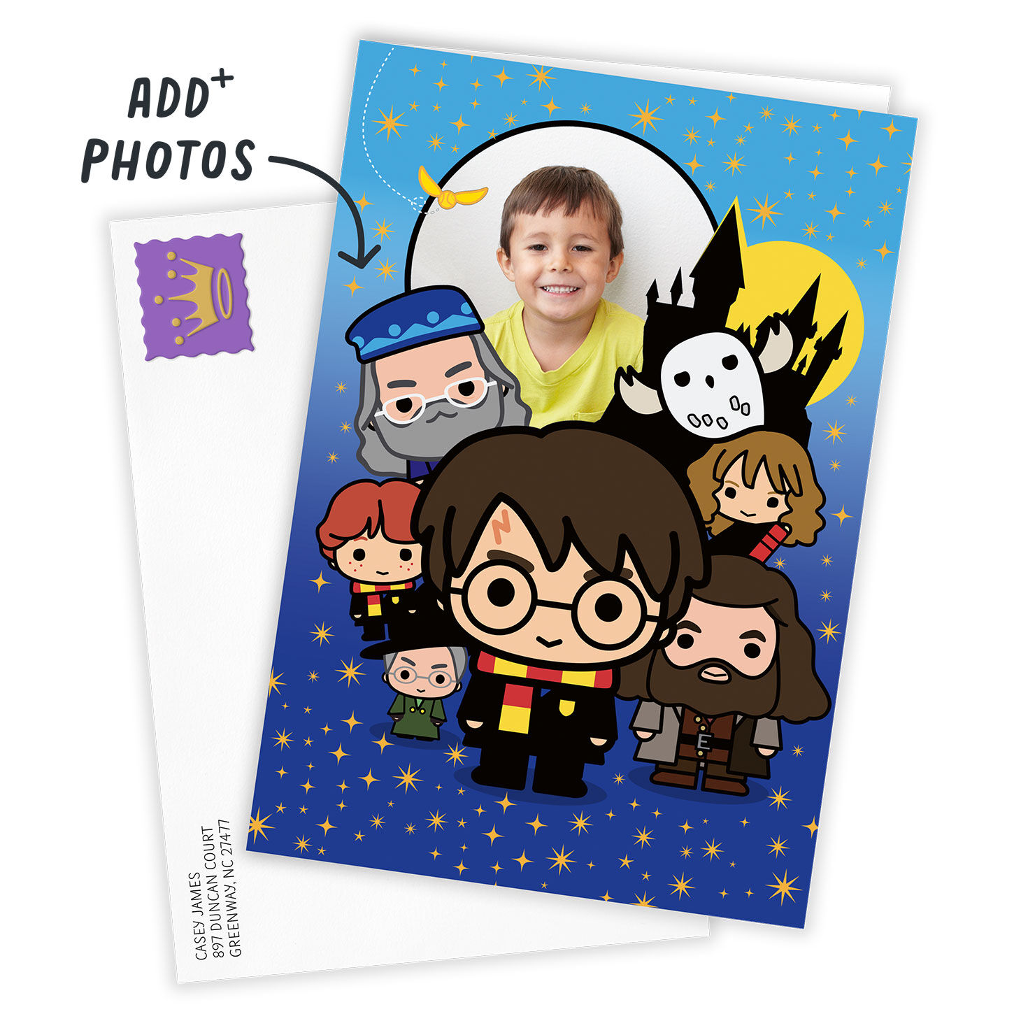 Harry Potter Characters Personalized Card Card Front with Envelope image number 2