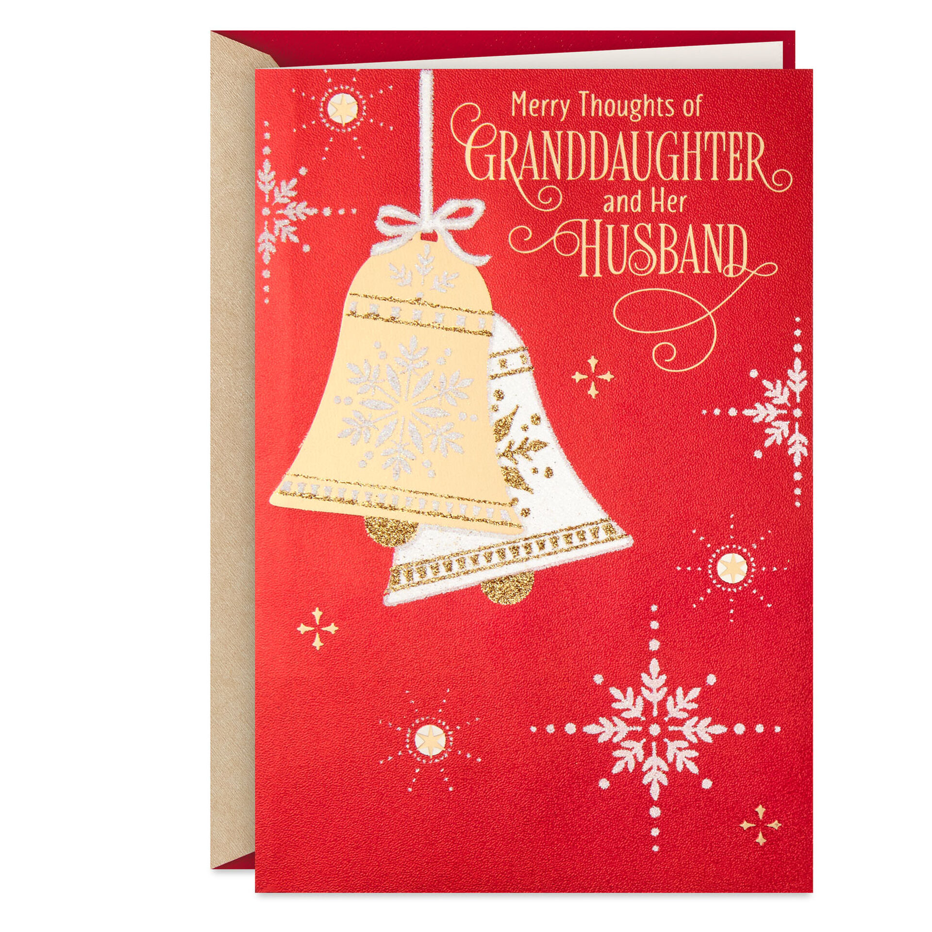 Merry Thoughts Christmas Card for Granddaughter and Husband - Greeting