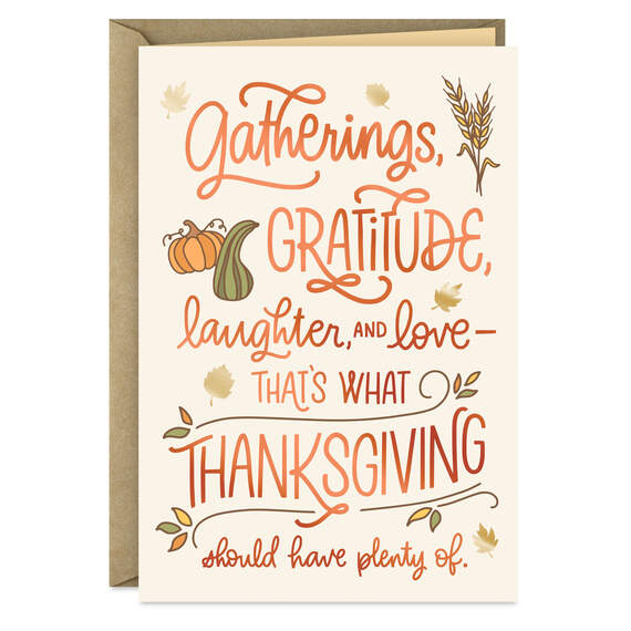 Gratitude, Laughter and Love Thanksgiving Card, , large image number 1
