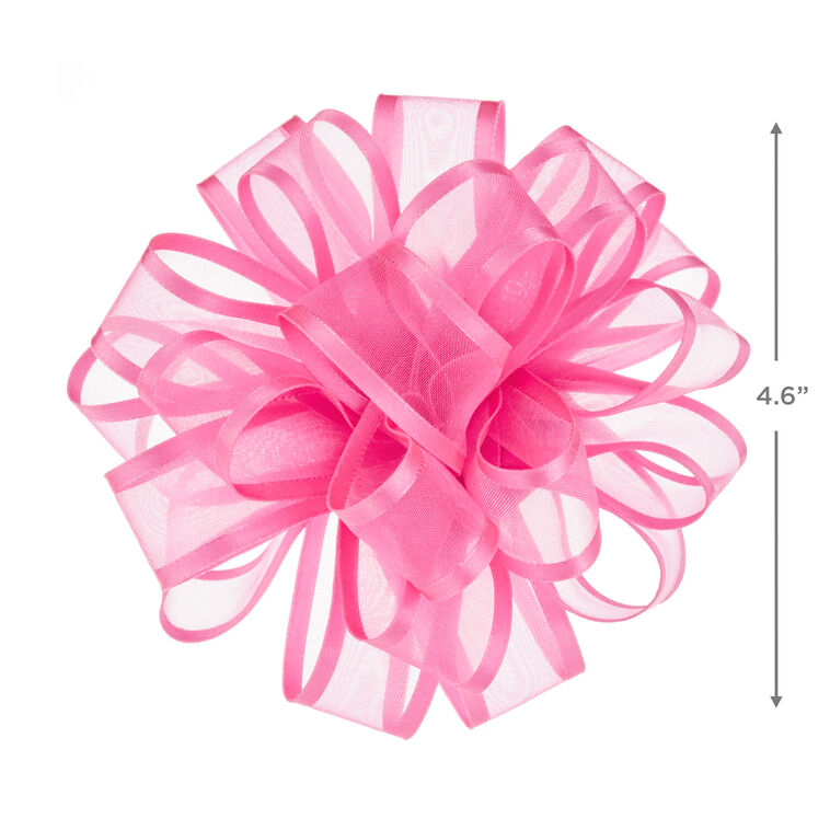 Fuchsia Sheer Ribbon Gift Bow, 4.6", , large image number 2