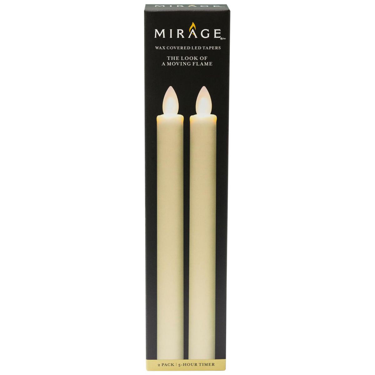 Mirage Flameless Taper Candles, Cream, 9", Set of 2 Candles Hallmark