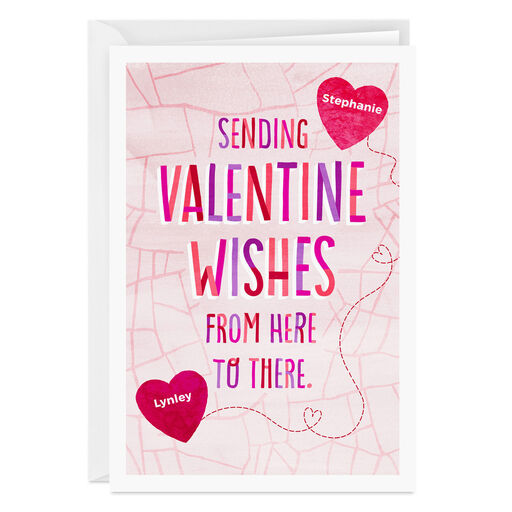 Personalized Wishes Here to There Valentine’s Day Card, 