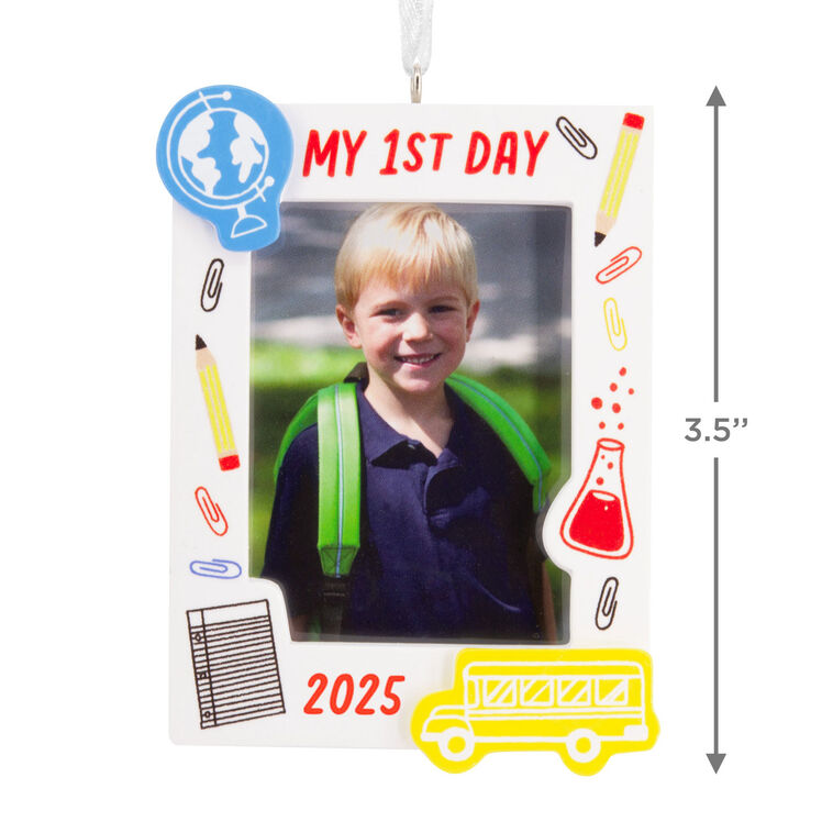 First Day of School Photo Frame Christmas Ornament measurement image number 3