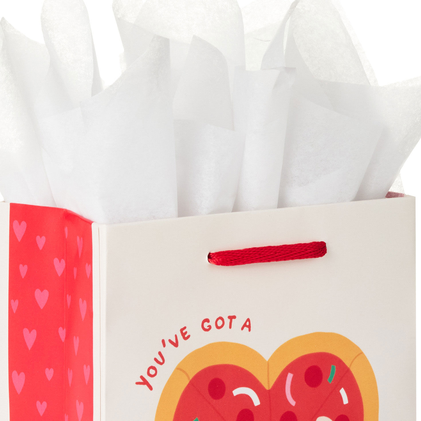 Punny Heart-Shaped Pizza Small Gift Bag handle detail image number 4