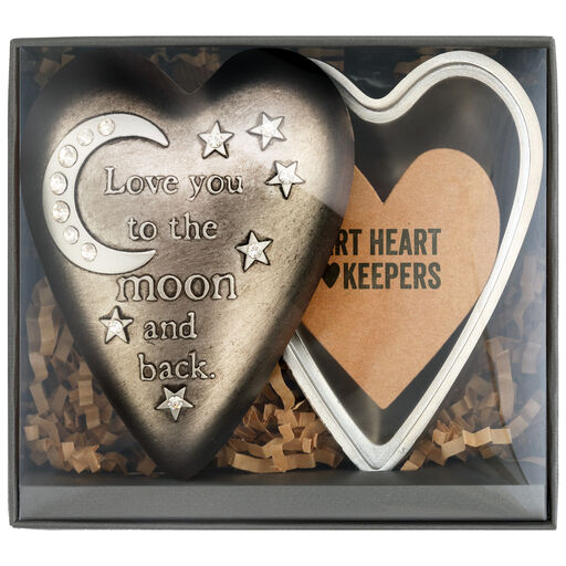 Love You to the Moon Art Heart Trinket Box, 3.5", 
