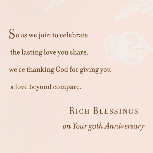 Rich Blessings Religious 50th Anniversary Card, 