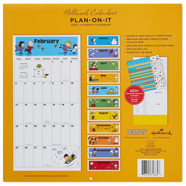 hallmark calendars 2018