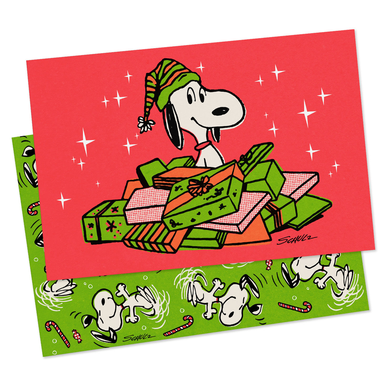Peanuts Snoopy Red and Green Christmas Gift Boxes fronts flat image number 7