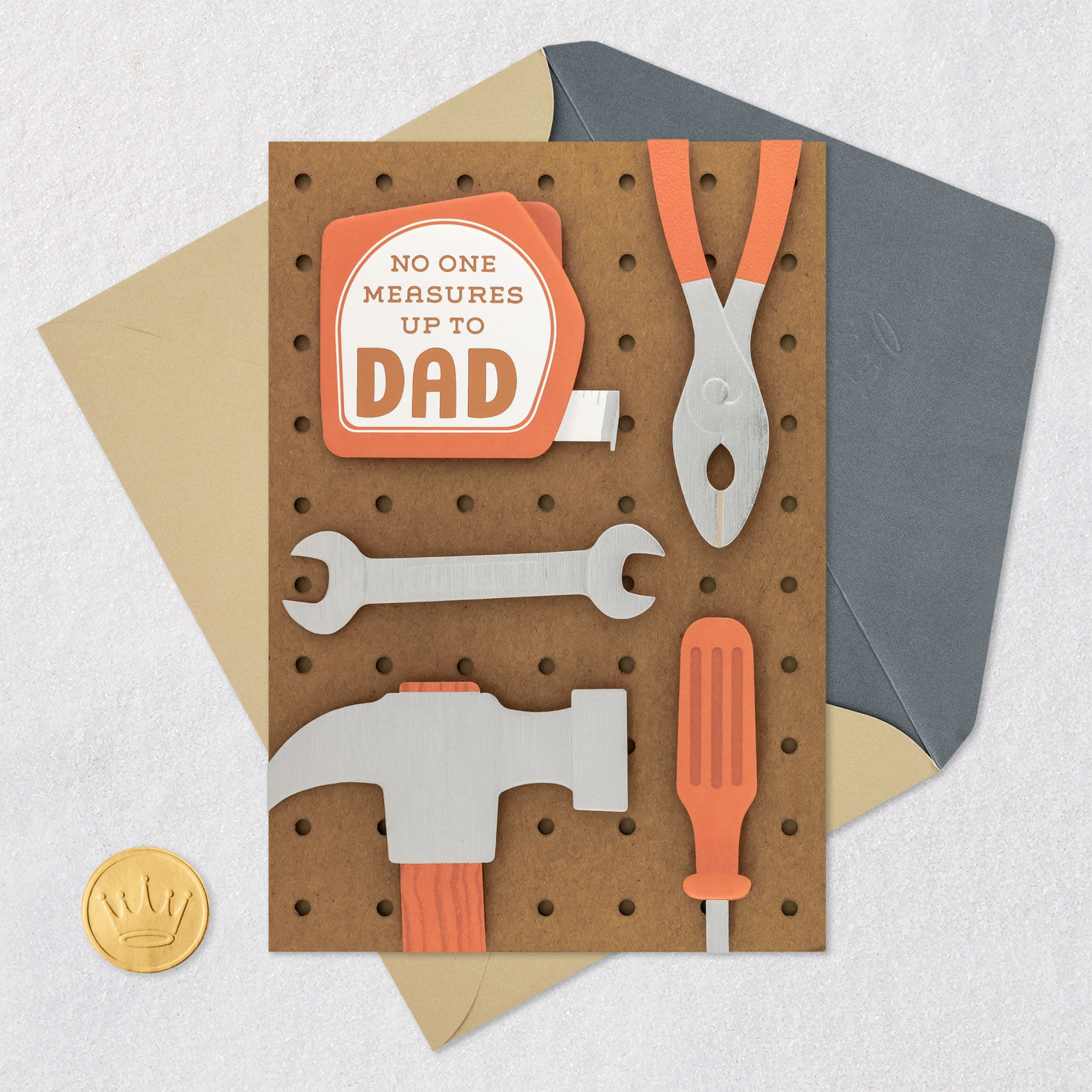 Toolbox Tribute Father's Day Card Card Front with Envelope and Gold Seal image number 5